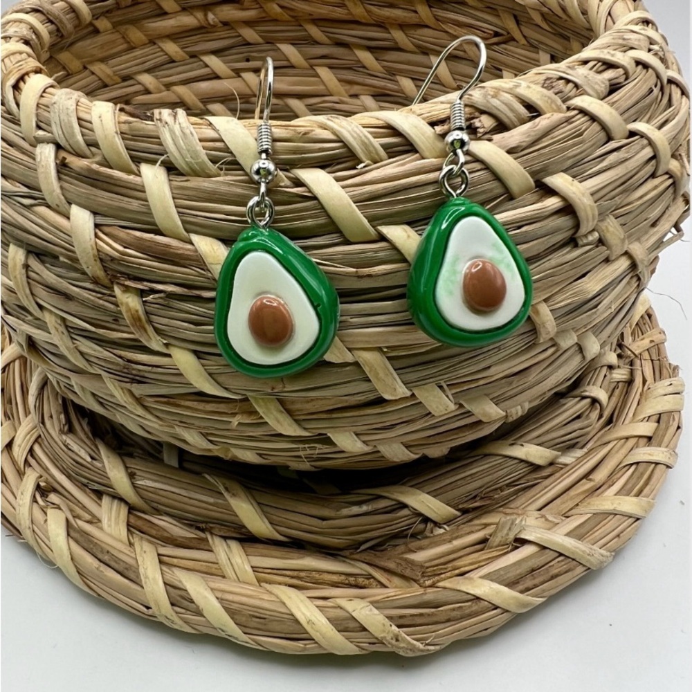 Vibrant Green Avocado Earrings